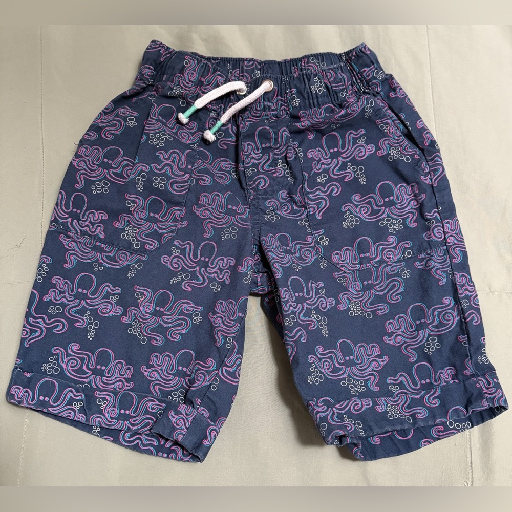 Cat & Jack Navy and Pink Octopus Print Cotton Shorts Size‎ 3T EUC